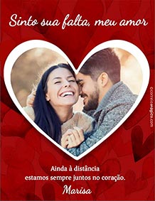 Cartes de amor para impresso. Juntos no corao