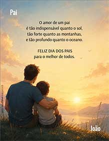 Cart�es de Dia dos Pais para impress�o. P�r do sol