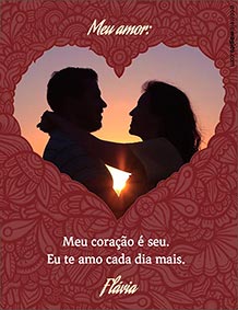 Cartes de amor para impresso. Meu corao