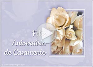 Tarjeta animada de Aniversrio de Casamento. Que seu amor continue a florescer