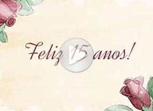 Tarjeta animada de Aniversrios. Feliz 15 anos