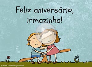 Tarjeta animada de Aniversrios. Feliz aniversrio, irmazinha!