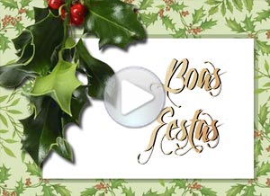 Tarjeta animada de Natal. Bnos e prosperidade