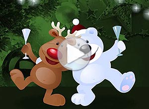 Tarjeta animada de Natal. Por nossa amizade
