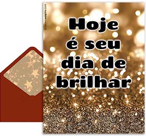 Cartão 3D de aniversarios grátis. Brilhar