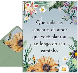 Cartão 3D de aniversarios grátis. sementes de amor	
