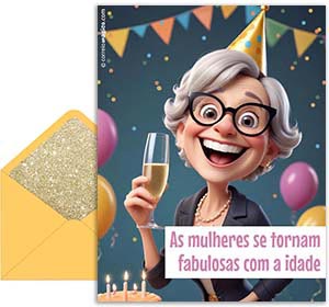 Cartão 3D de aniversarios grátis. Cada vez melhor