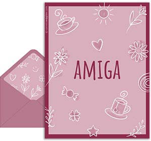 Tarjeta 3D de Dia do Amigo gratis. Obrigada, amiga