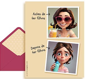 Cartão 3D de  grátis. Antes e depois