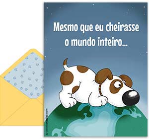 Cartão 3D de  grátis. Do seu cachorro com amor