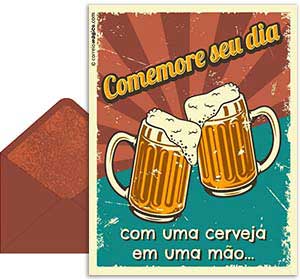 Tarjeta 3D de Dia dos Pais gratis. Para pais amantes de cerveja