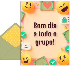 Cartão 3D de boas-vibracoes grátis. Para todo o grupo	
