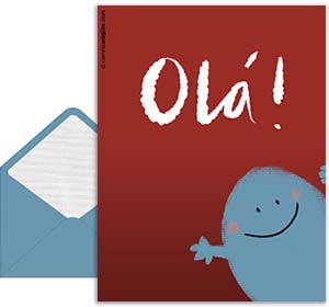 Tarjeta 3D de Ola gratis. Como vai voc?
