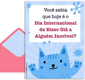 Tarjeta 3D de Ola gratis. Eu lembrei de voc