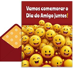 Cartão 3D de dia-do-amigo grátis. Convite