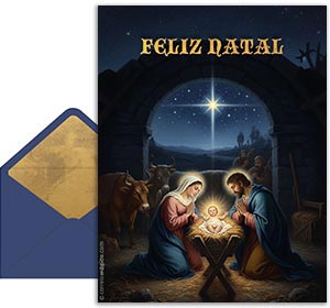 Cartão 3D de natal grátis. Prespio	