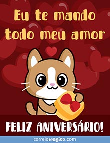 Eu te mando todo meu amor. 
FELIZ ANIVERSRIO