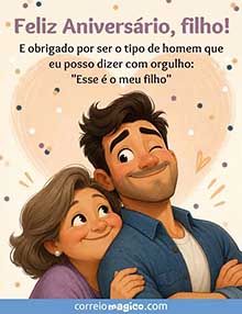 Cartão de  grátis. Para o meu filho, com orgulho