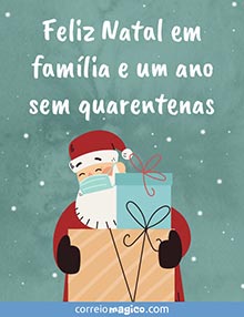 Cartão de  grátis. Feliz Natal e um ano sem quarentenas