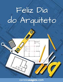 Cartão de  grátis. Feliz Dia do Arquiteto
