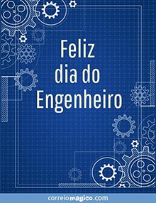 Cartão de  grátis. Feliz Dia do Engenheiro